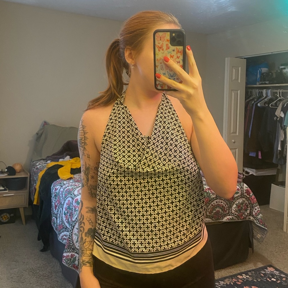 satin patterned abercrombie top